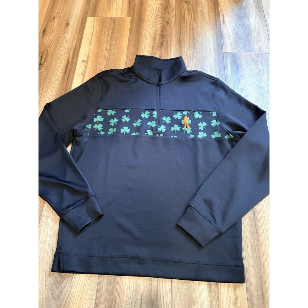 U Suck At Golf Quarterzip Pullover Navy Blue Men's Medium Clover Soft Premium